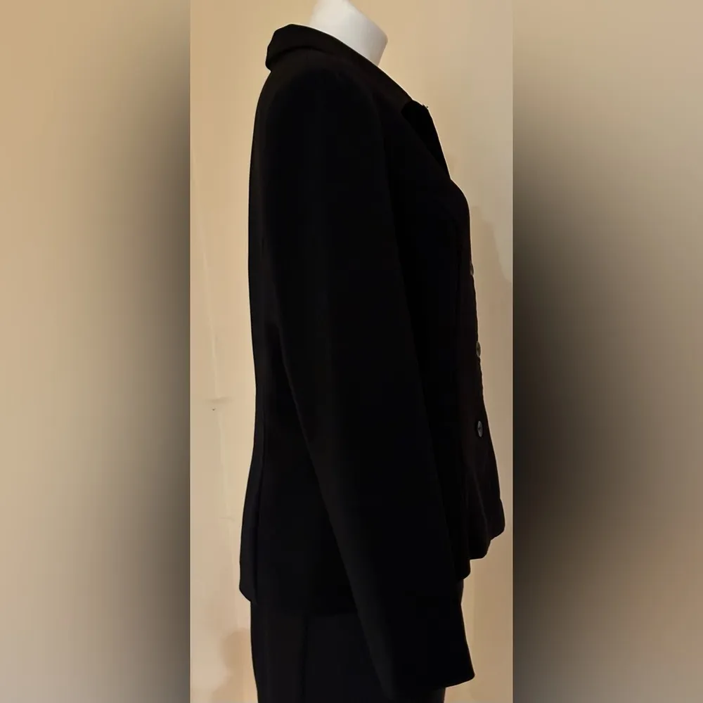 Amanda Smith Classic Simple  Black 5 Button Blazer Sz 14  With Shoulder Pads - Image 4
