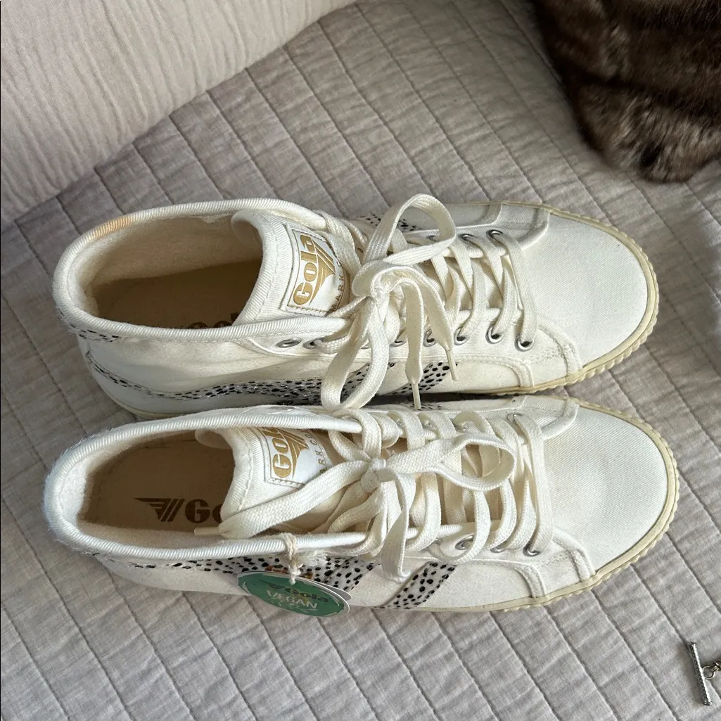 Gola off white Tennis Mark Cox High-Top retro old school Sneaker Women's 10 - Image 3