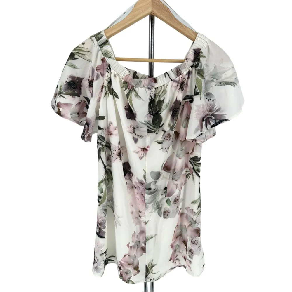Lulu’s Dream of You Ivory Floral Print Off-the-Shoulder Shift Dress size S NWT - Image 9