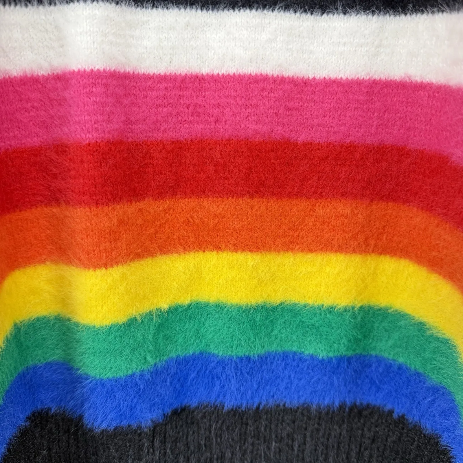 Torrid Colorful Rainbow Striped Eyelash Pullover Crew Neck Sweater Size 2X - Image 9