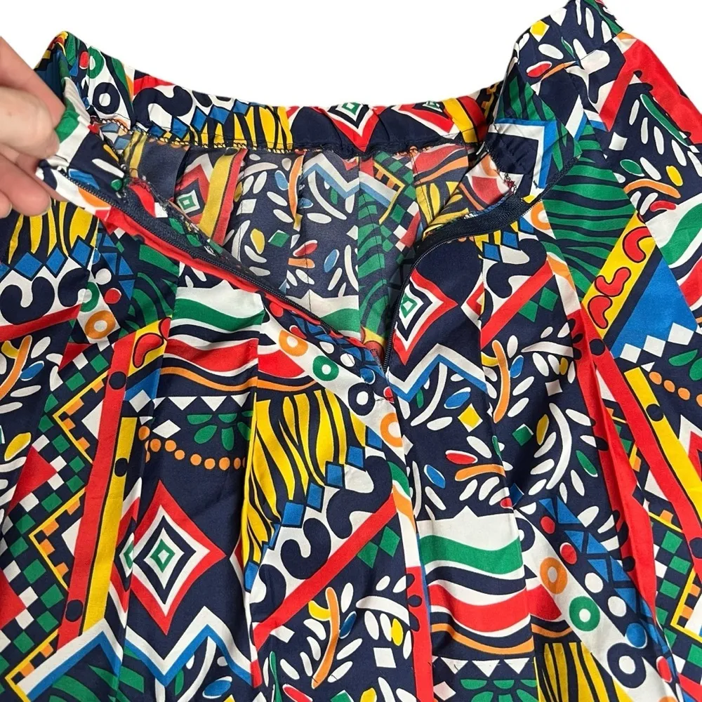 VTG Lily’s Beverly Hills Pleated Mini Skirt Tennis Colorful Retro 80s Size XS/S Blue - Image 4