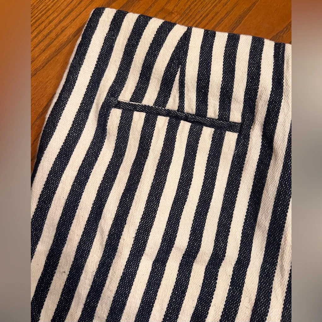 Banana Republic Factory Navy Blue & White Striped Linen 3.5” Shorts Size 8‎ - Image 8