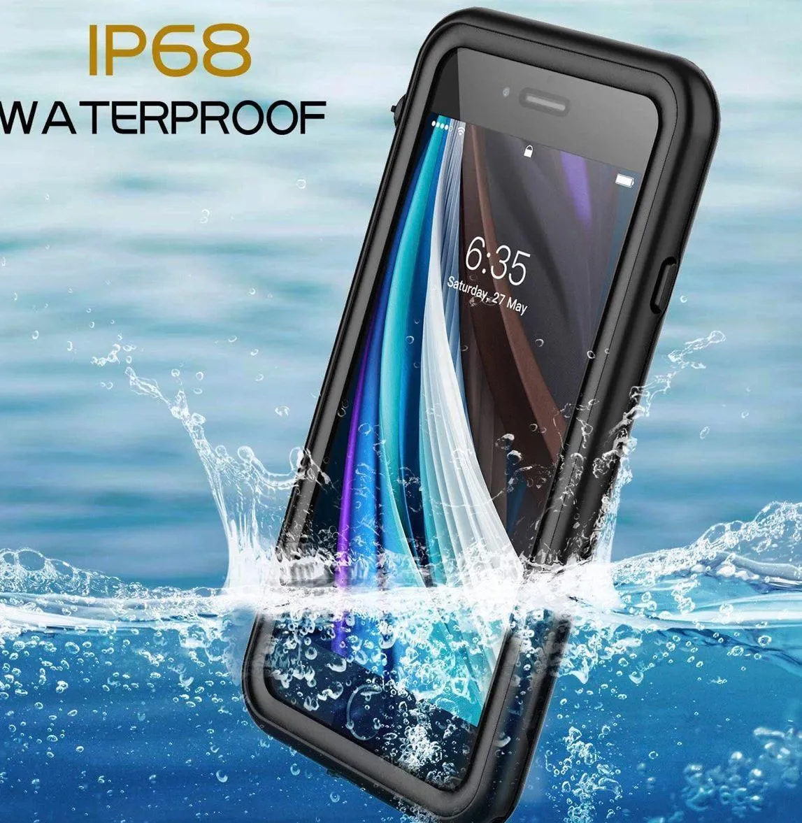 iPhone SE2/8/7 360 Coverage Waterproof Shockproof Case Black - Image 2