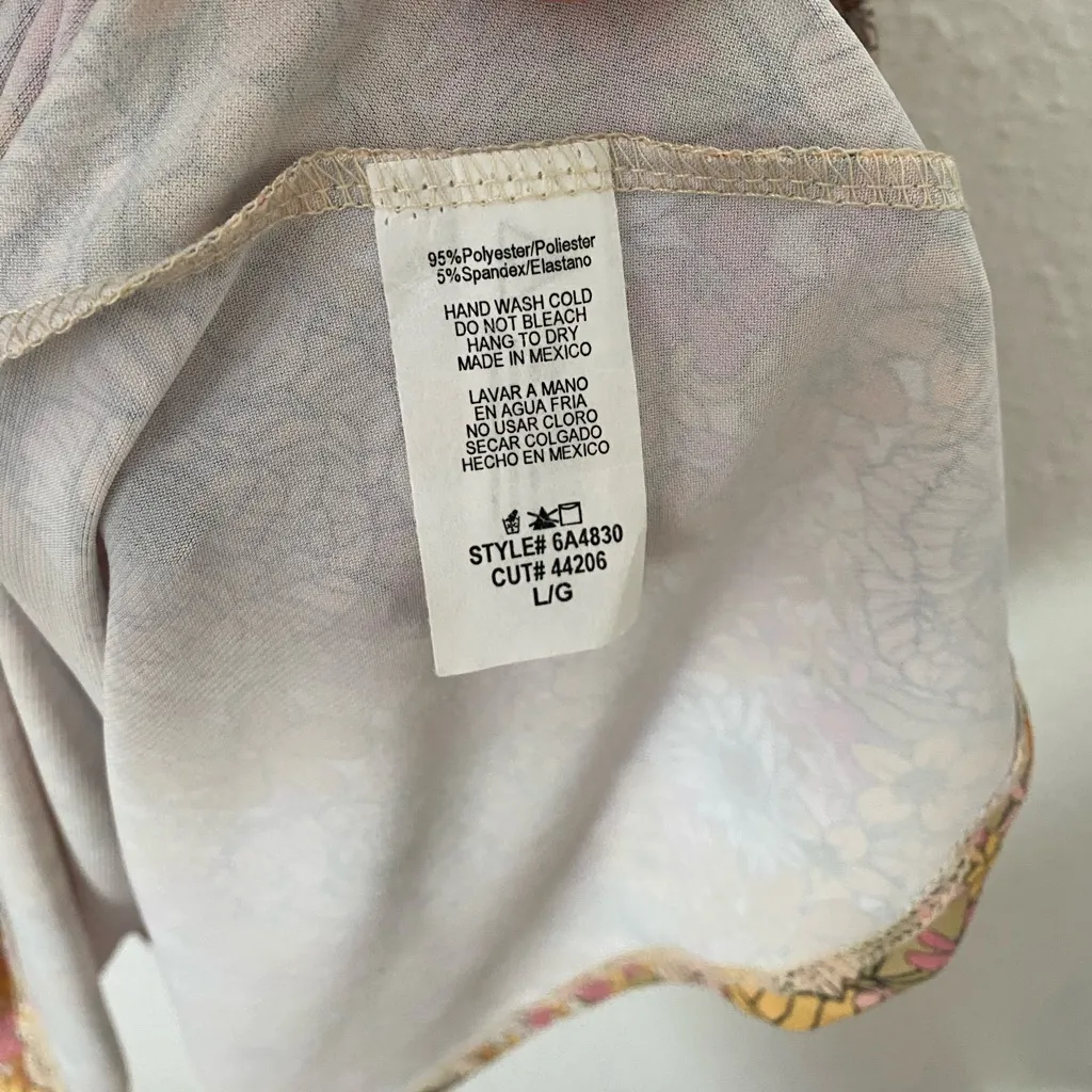 7day Wknd vintage floral yellow pink v - Image 6