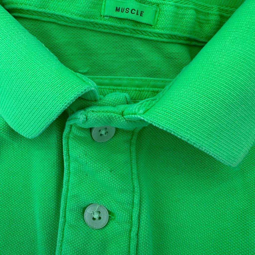 Abercrombie & Fitch Neon green super-cropped polo - Image 4