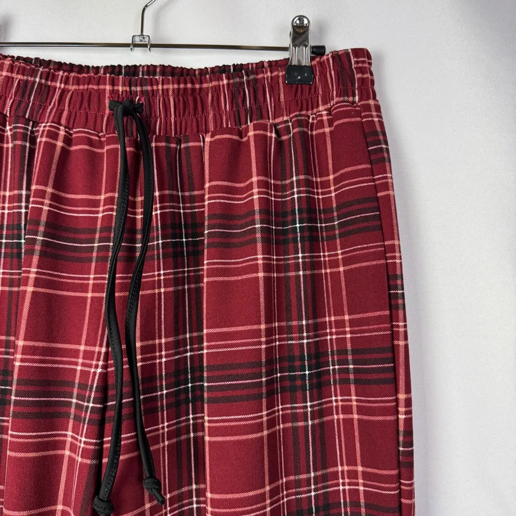 Boutique Messini Red Plaid Straight Leg Pants M Size M - Image 3