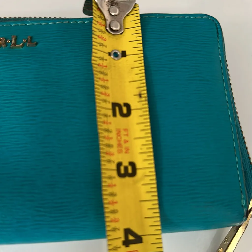 Lauren Ralph Lauren Tate Zip Around Leather Wallet Pick A Color Turquoise - Image 9