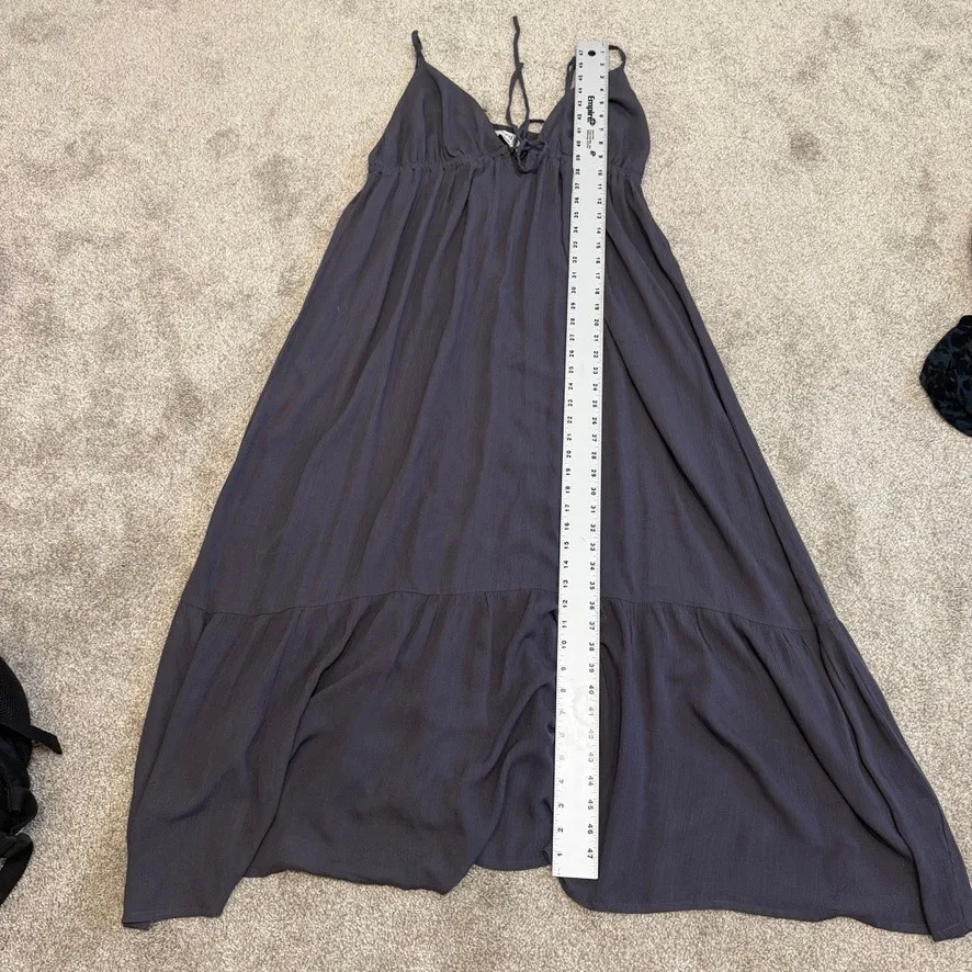 Rhea L/XL Princess flowy strappy maxi dress Peppercorn D1 2346 Gray Size L - Image 3