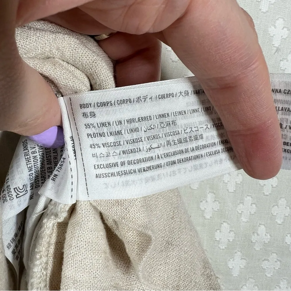 Abercrombie & Fitch Cream‎ Linen Blend High Rise Belted Shorts - Image 7