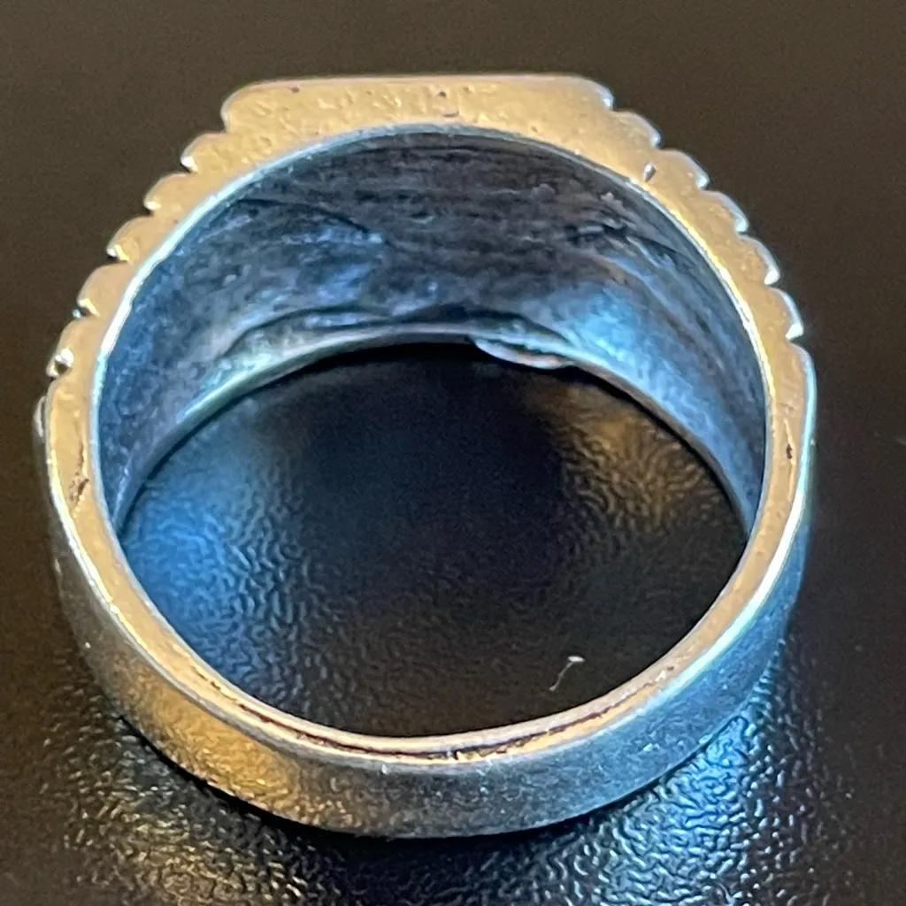 Healing black obsidian S925 silver ring size 7.75 - Image 4