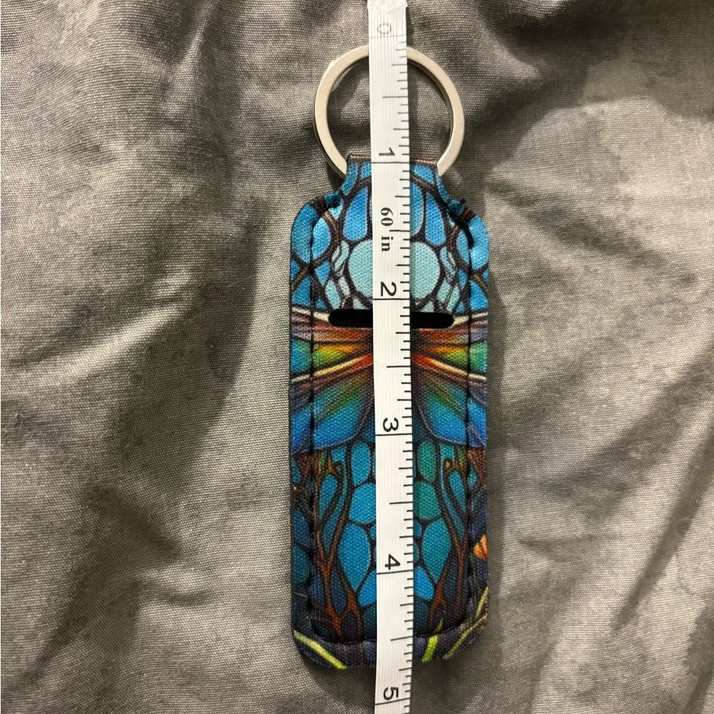 NWOT dragonfly lip balm/lipstick holder key chain Blue - Image 4