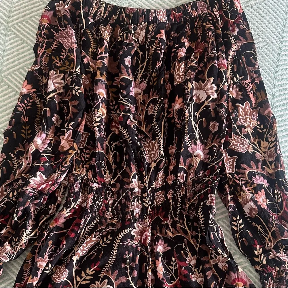 Free People Pretty And Free Black Floral Print Romper - Image 3