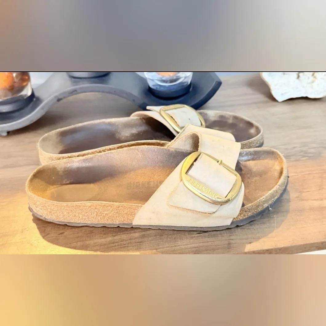 BIRKENSTOCK MADRID BIG BUCKLE SLIDE SANDAL SANDCASTLE SIZE 40 L9M7 - Image 2
