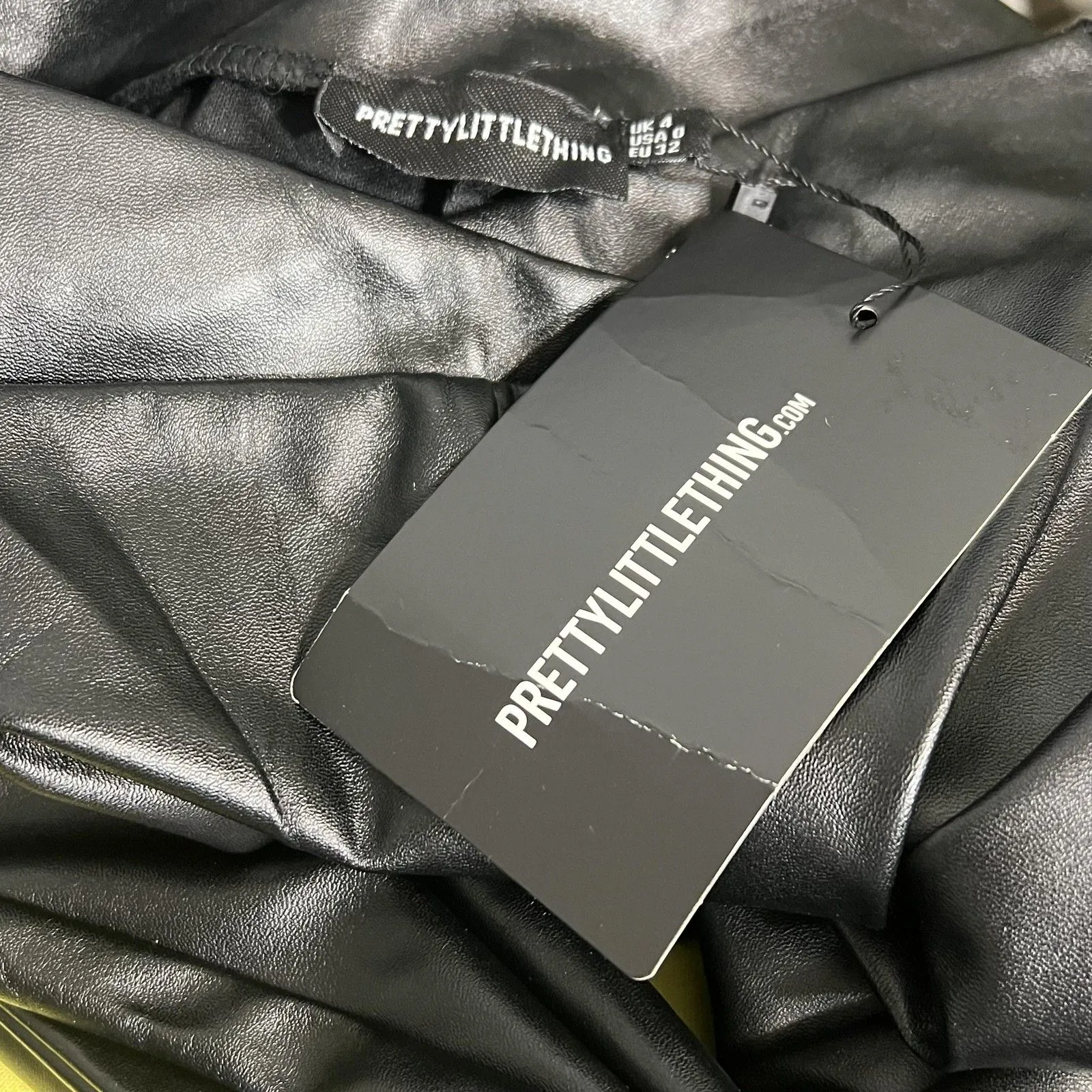 PRETTYLITTLETHING Pants Womens 0 Black Faux Leather High Rise Skinny Jegging - Image 8