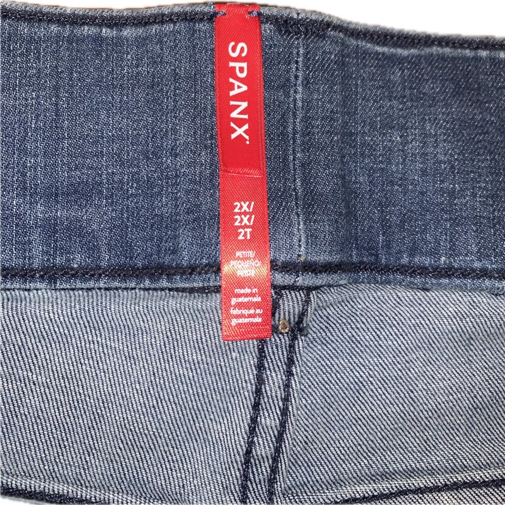 SPANX Shape Everywear Cropped Kick Flare Denim Pants Jeans Vintage Indigo 2X Pet - Image 12