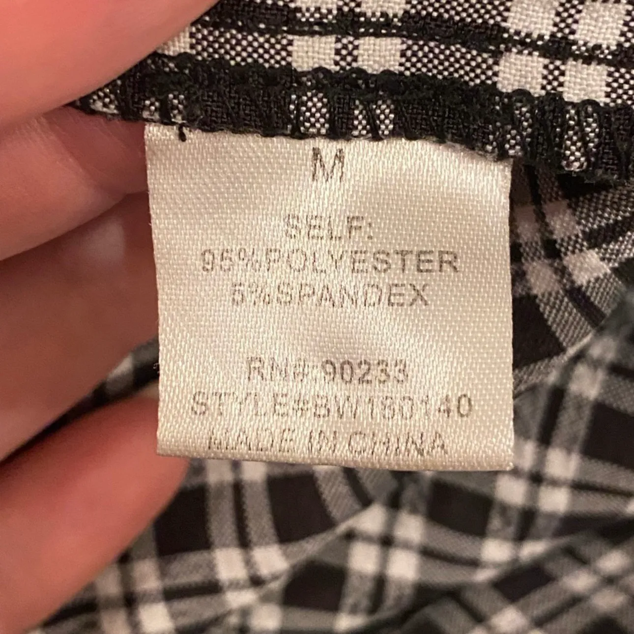 Black White Gingham Shorts High Rise Waist Tie Belt M - Image 6