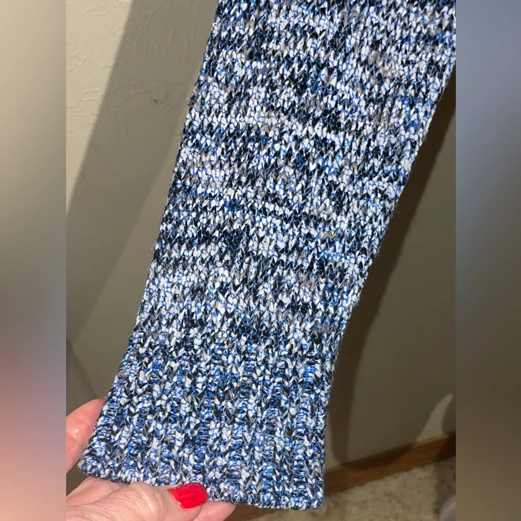 Akris Punto Women’s Size 6 Blue Space Dye Knit Sweater Side Zip Tunic Pullover - Image 6