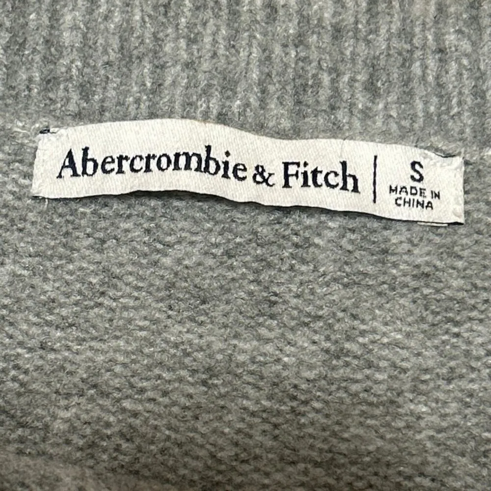 Abercrombie & Fitch Women's Gray Wool Knit Short Sleeve T-Shirt Sweater Top Sz S - Image 3