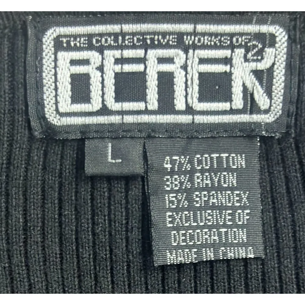 Berek Top Size Large Black Beads Embellished Ribbed Artsy Bling Jewel Stones - Image 6