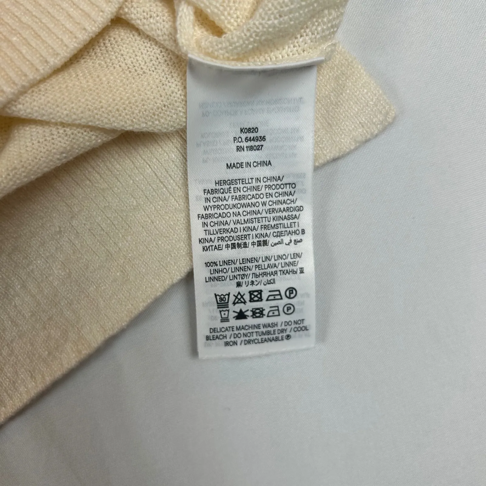 Boden Ivory Linen Knit Sweater Top Boxy Oversized Short Sleeve Women's XL NEW - Image 5