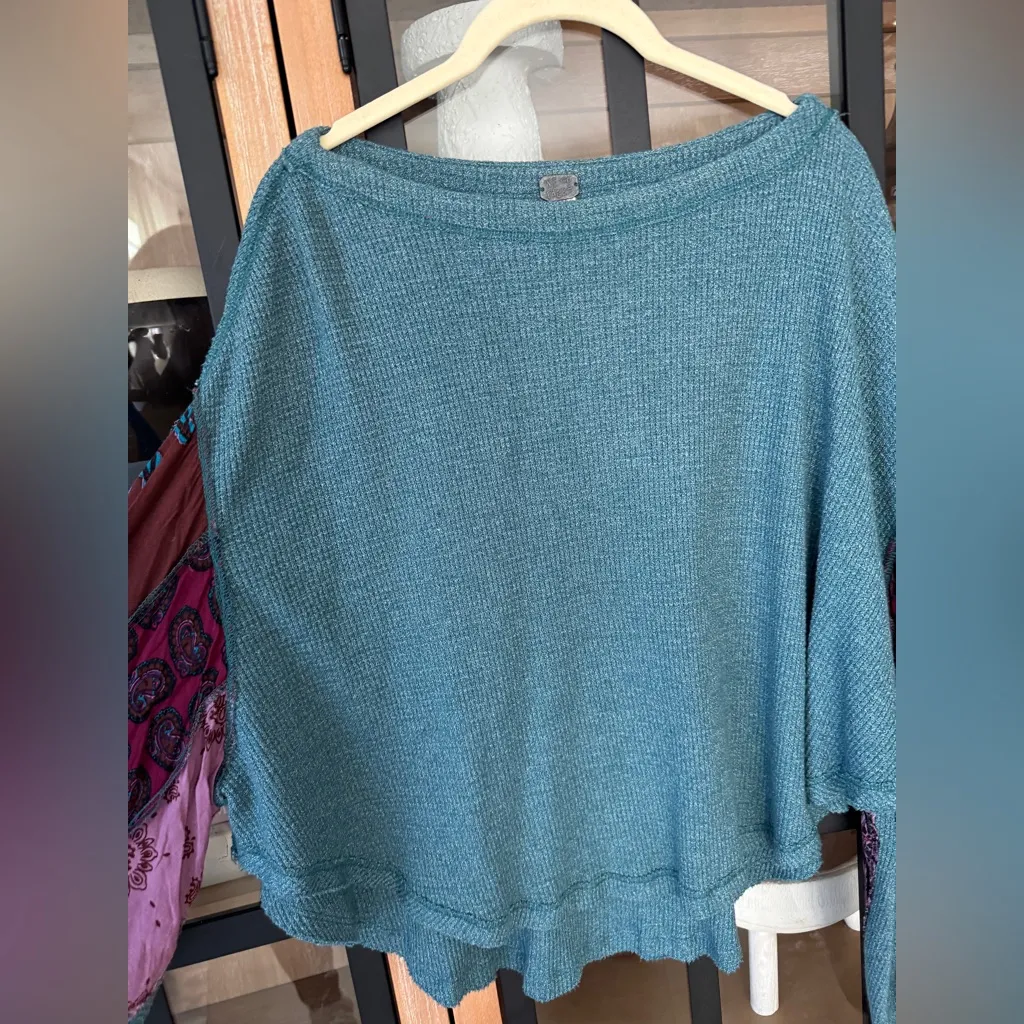 Free People long sleeve top waffle knit We The Free Blossom Thermal patchwork - Image 10