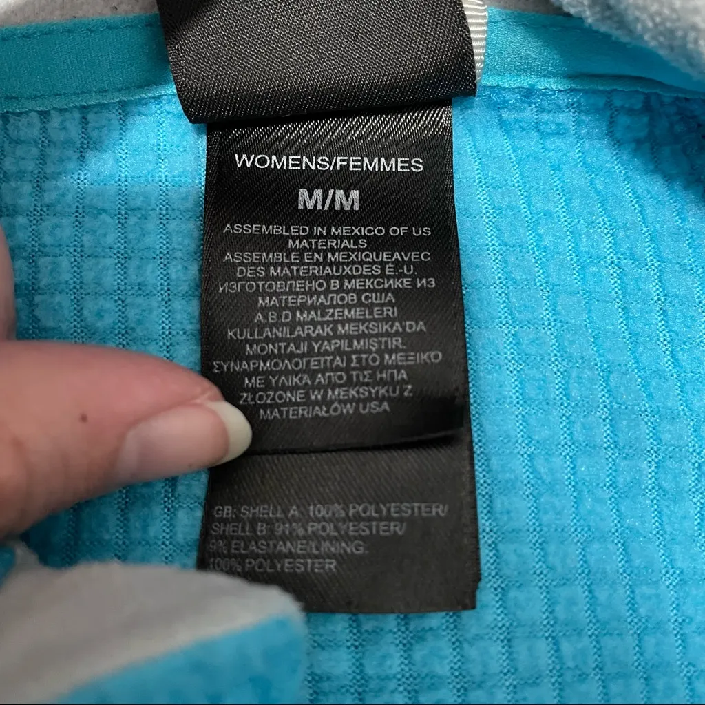 The North Face Turquoise Summit Series Grid Fleece Full Zip Jacket EUC Size S - Image 6