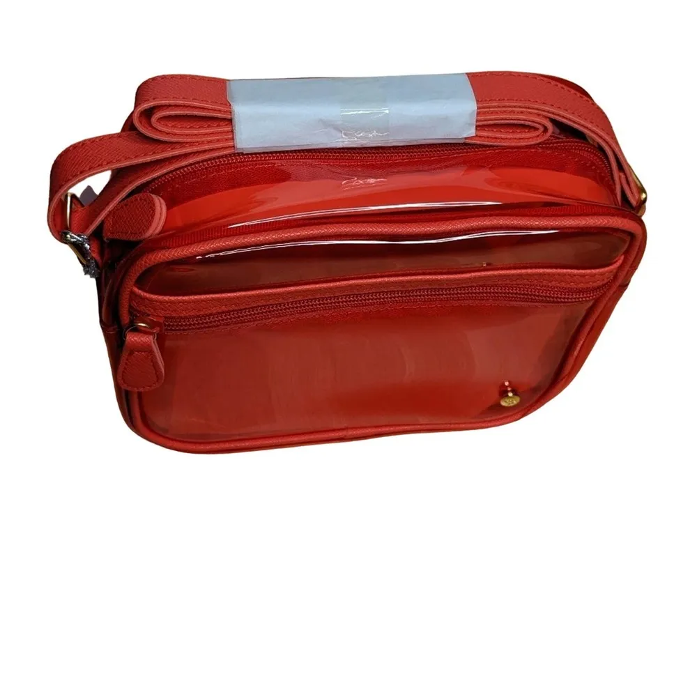 Stephanie Johnson Camera Crossbody Bag Red Translucent New - Image 5