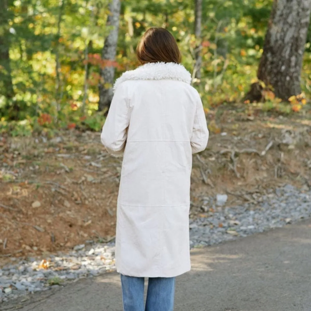 These Three Boutique Faux Fur Trench Coat - Ivory - Image 5