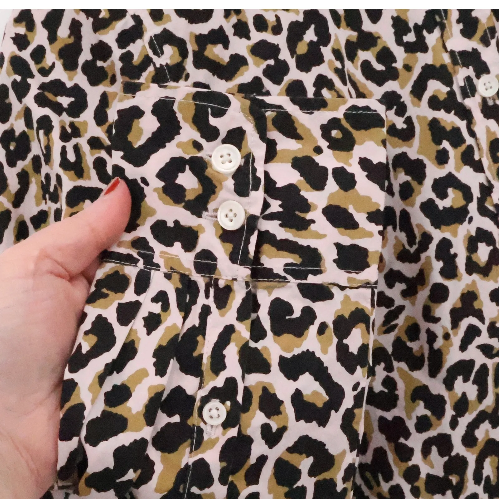 J Crew Leopard Print Button Shirt Womens Animal Print Office Casual Size S - Image 5