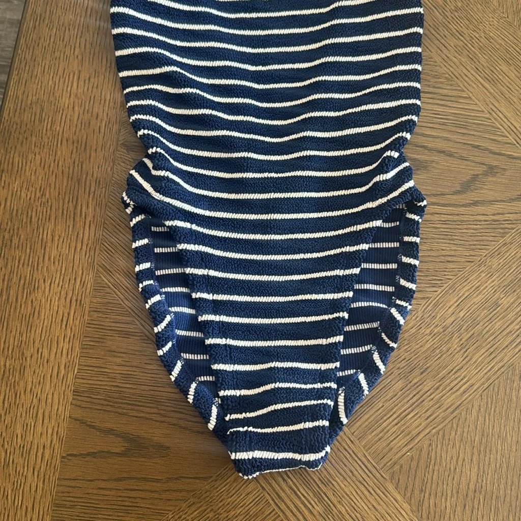 Hunza G Square Neck striped Swim One Piece, BRAND NEW, $255 Blue Size undefined - Image 13