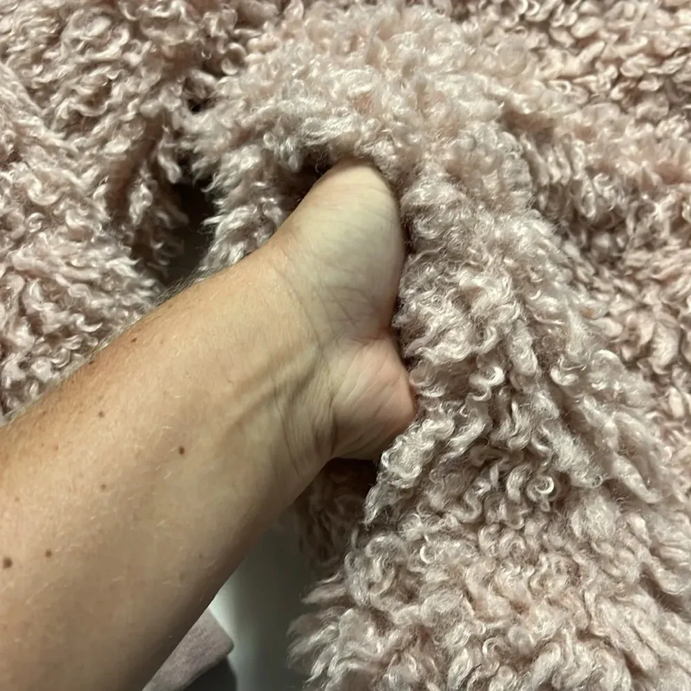 New Faux fur jacket Jessica Simpson 1X lined rose smoke jacket hook eye closure - Image 6