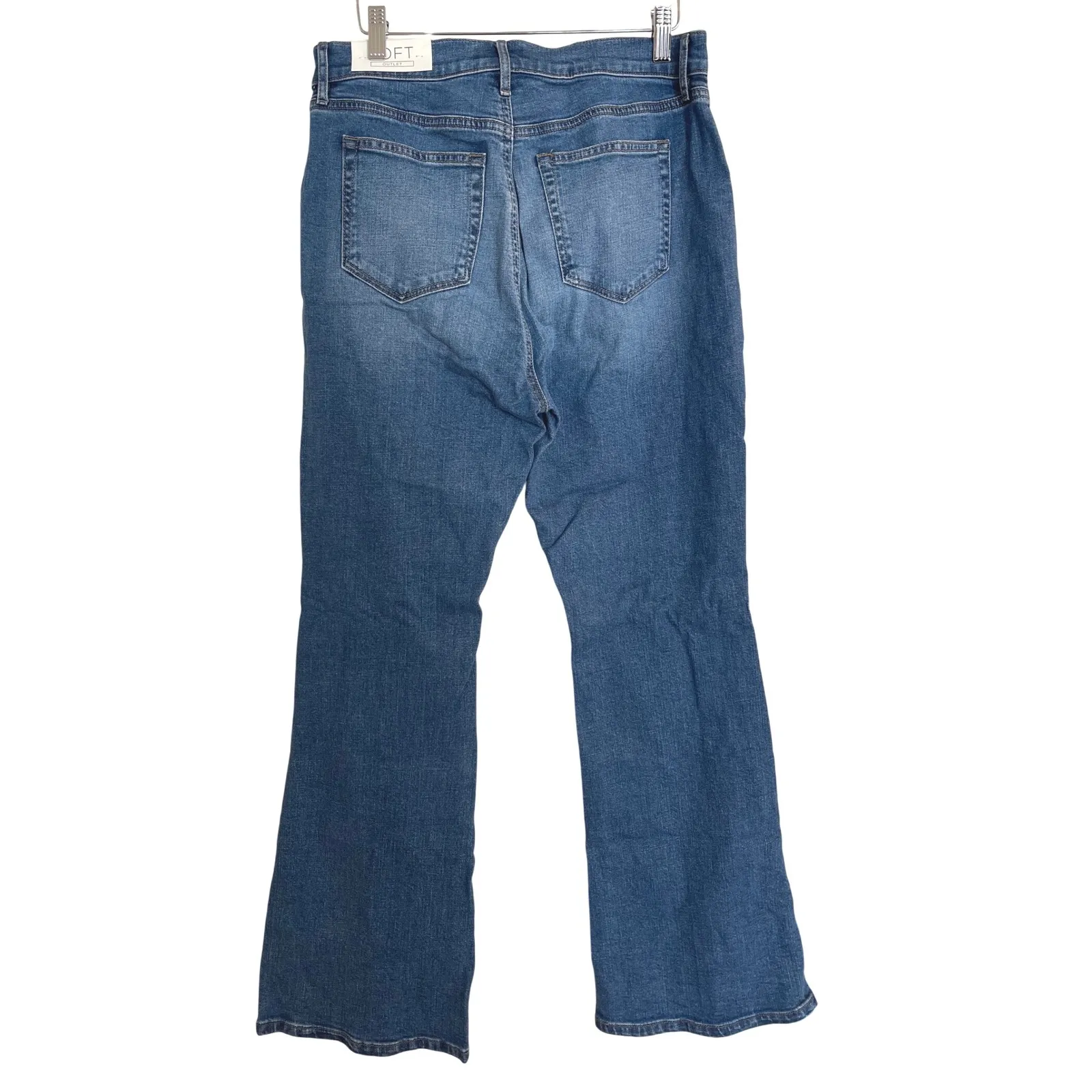 LOFT‎ Outlet Petite Flare High Rise Jeans Women's Size 10 Dark Wash Denim - Image 3