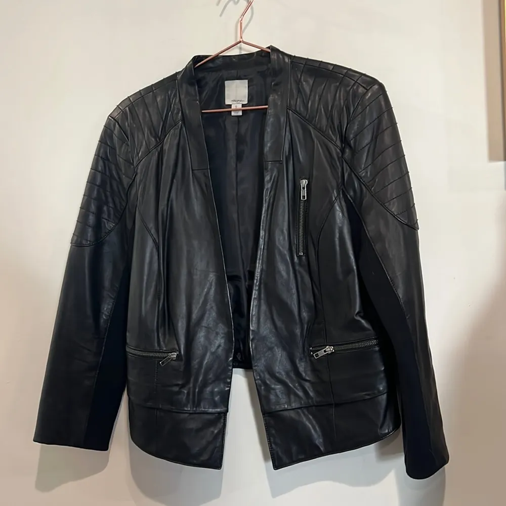 Halogen Black Leather Jacket. Size XL petite. - Image 2