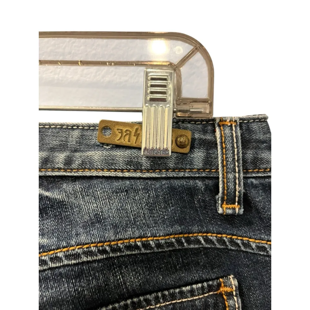 ReRock Express Embellished Embroidered Dark Wash Denim Jeans Size 28 07RJ72 Blue - Image 8