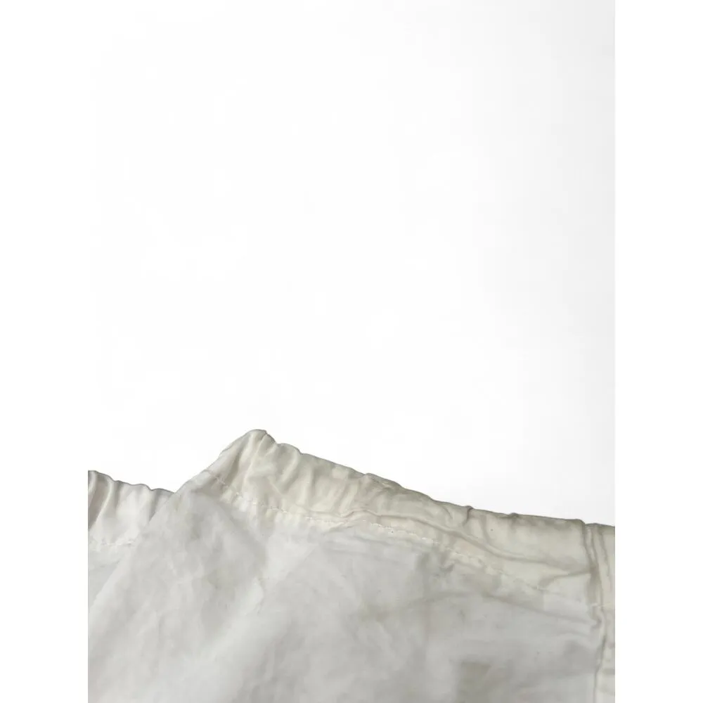 Zara Women S White High Rise Cotton Pants Wide Leg Cinch Drawstring 5520/207 - Image 5