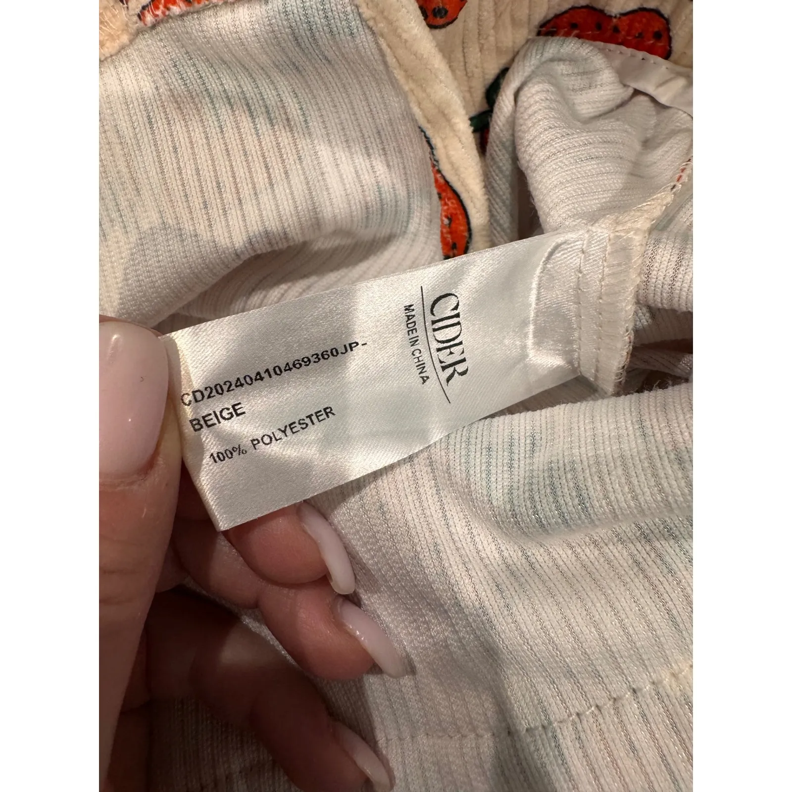 NWT CIDER Strawberry Corduroy Overalls Romper Womens XL - Image 7