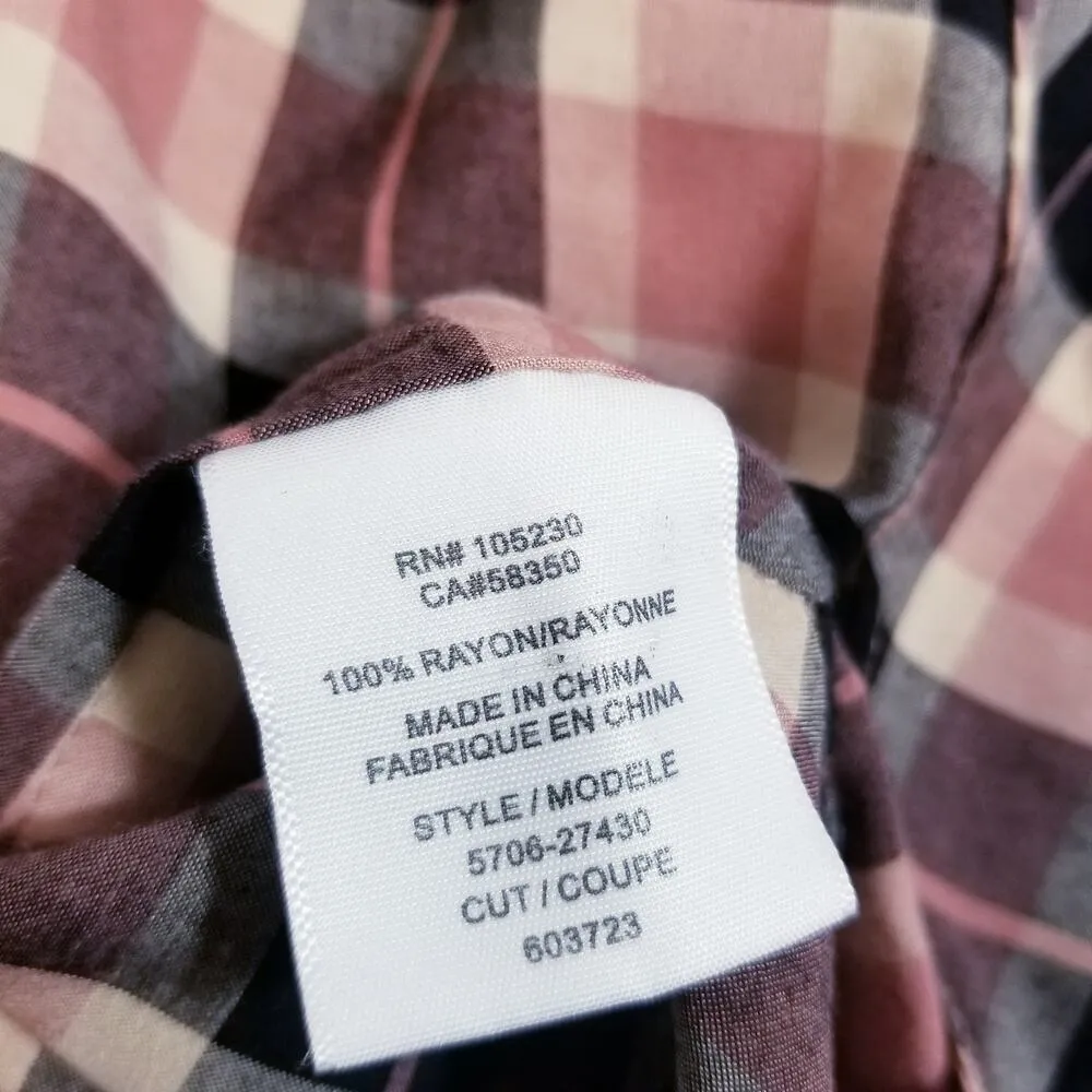 SOFT Joie Plaid Button Down Shirt Black Size M - Image 9