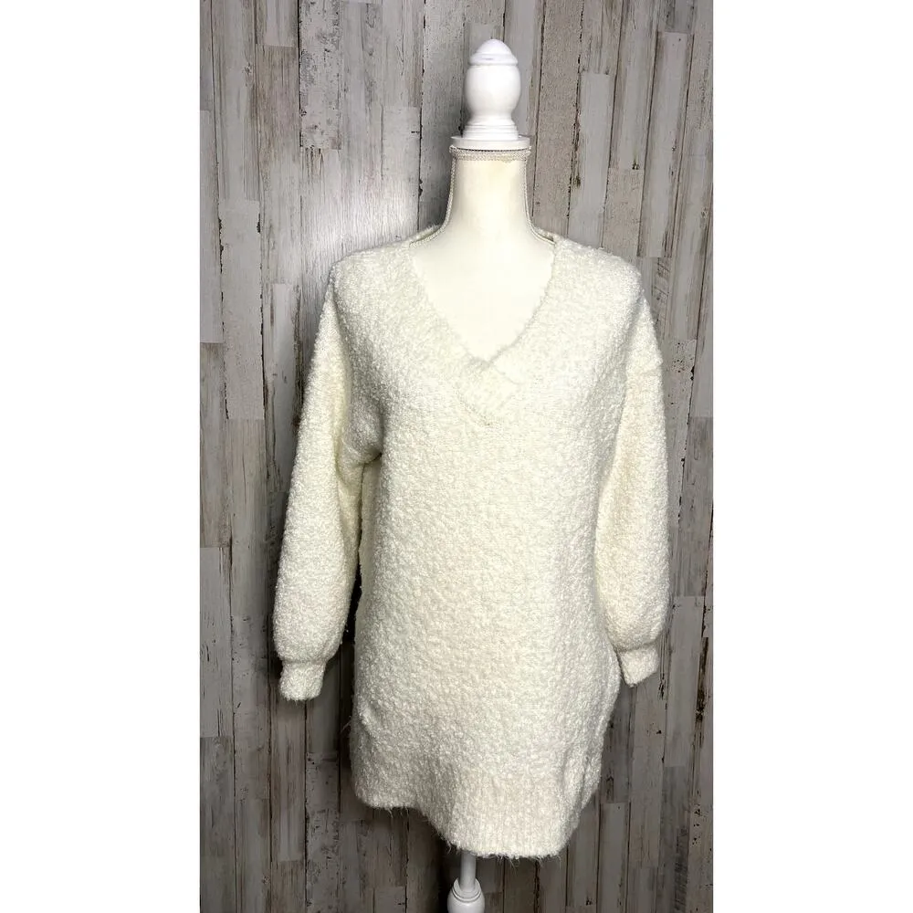 Anthropologie Pilcro Women's XS Ivory V-Neck Tunic Sweater Casual‎ - Image 3