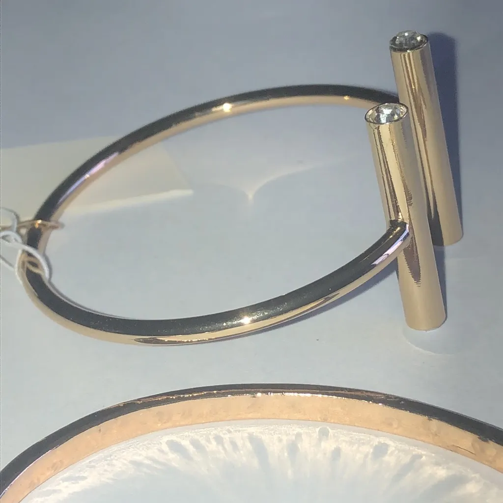 Gold Tone Arrow Spike CZ Rhinestone Cuff Bracelets - Image 5