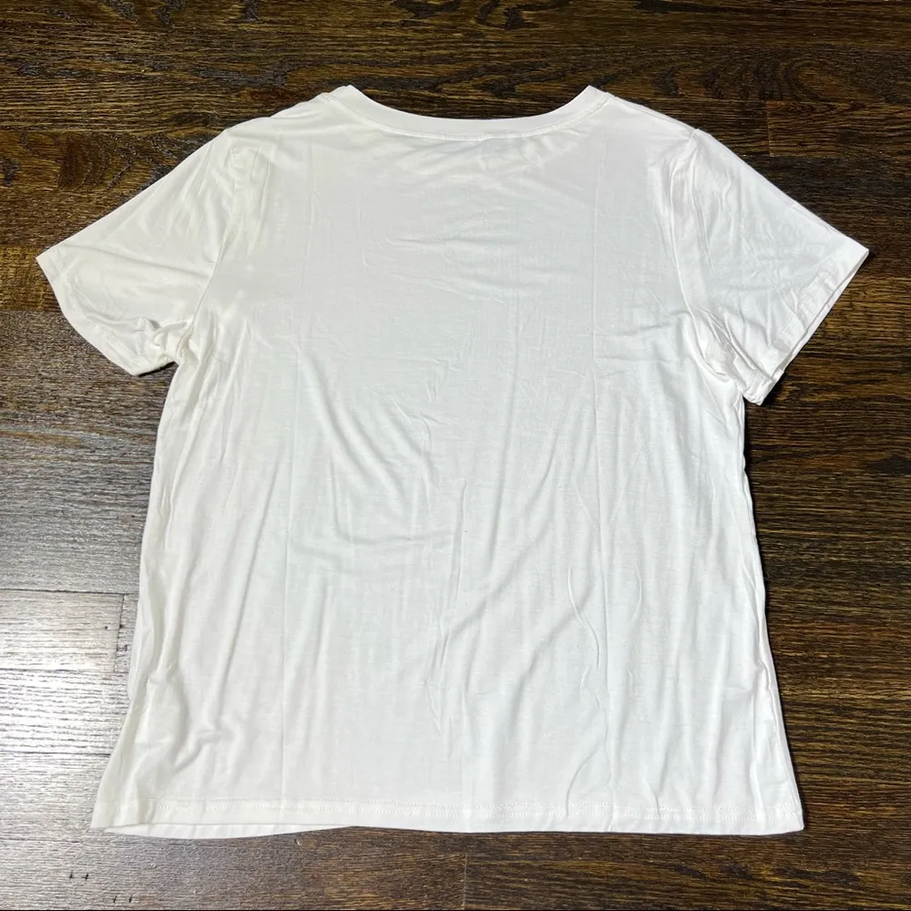 Shein White Dear Short Sleeve T-Shirt - Image 6