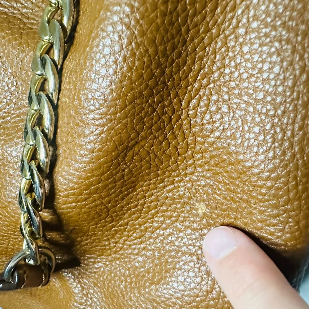 MICHAEL KORS Women's Jetset Brown Leather Gold Chain Handle Shoulder Bag - Image 12