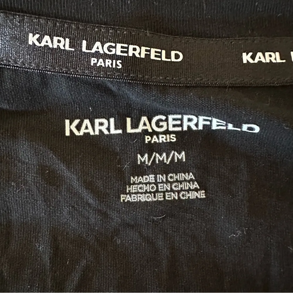 Karl Lagerfeld Paris Eiffel Tower in the Evening Short Sleeve Black T-Shirt - Image 4