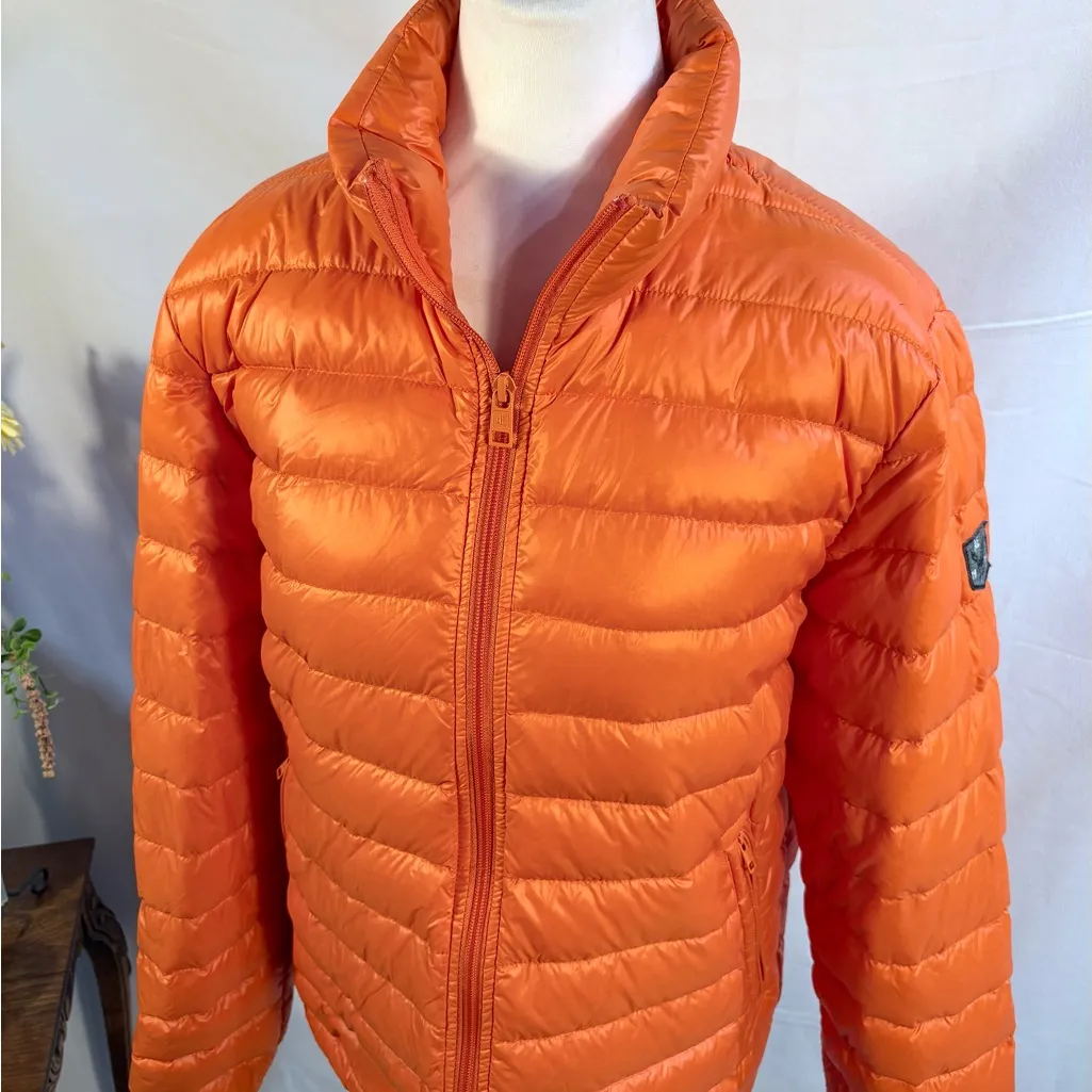 American Eagle 70/30 Down Lightweight Puffer Jacket Bright Orange Size Small💚 - Image 3