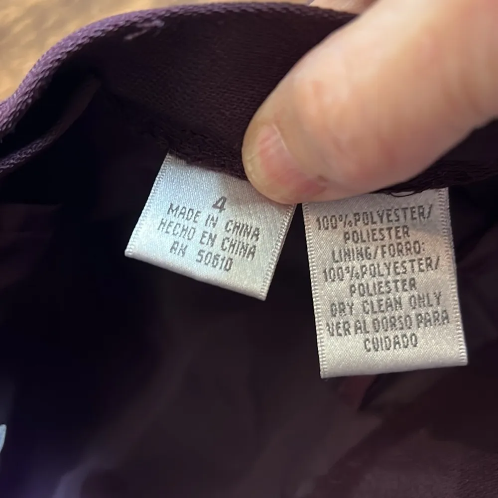 JACQUELINE FERRAR Vintage Dark Purple Midi Skirt Size 4 - Image 7