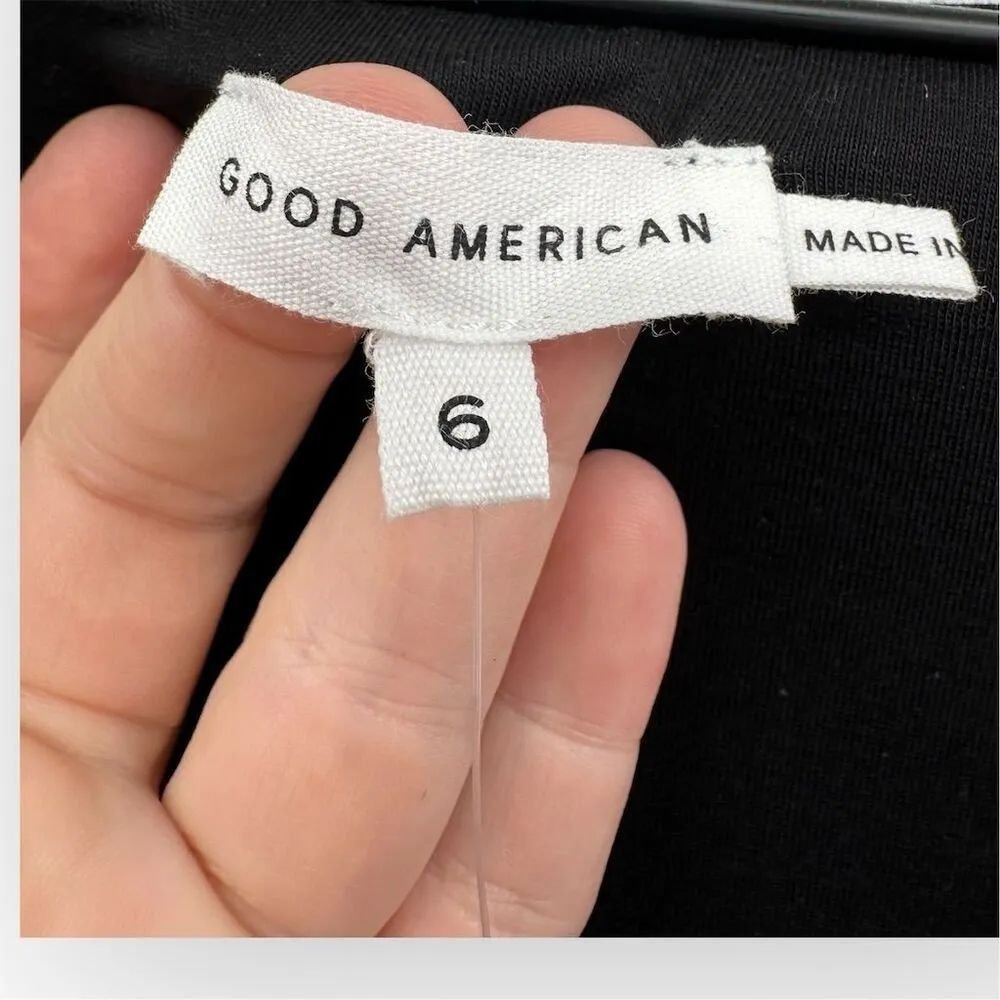 Good American Women's Long Sleeve Scoop Neck Bodysuit Black Size 6 (3XL) - Image 5