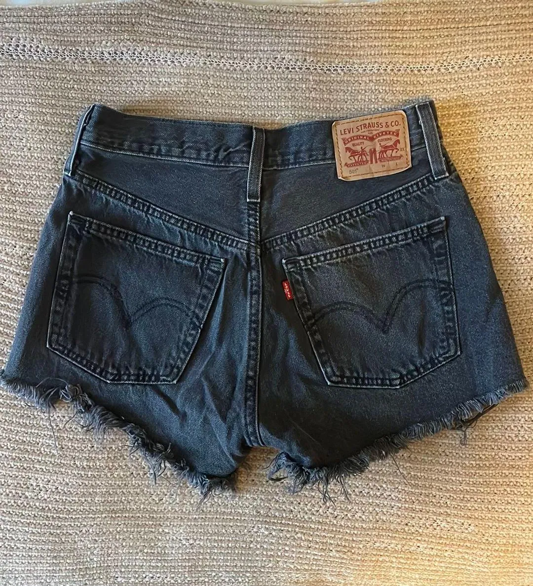 Levi’s Black Jean Shorts 501 - Image 2