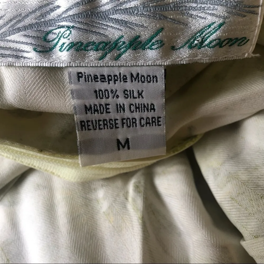 VTG Pineapple Moon 100% SILK Jane Hawaiian Dress A - Image 4