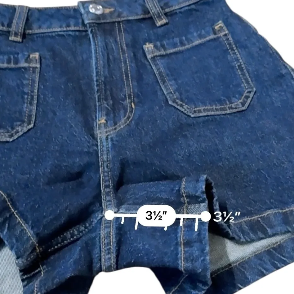 Mango MNG Clea Denim Shorts Women's Size 2 High Rise Blue Casual Summer Vintage - Image 9