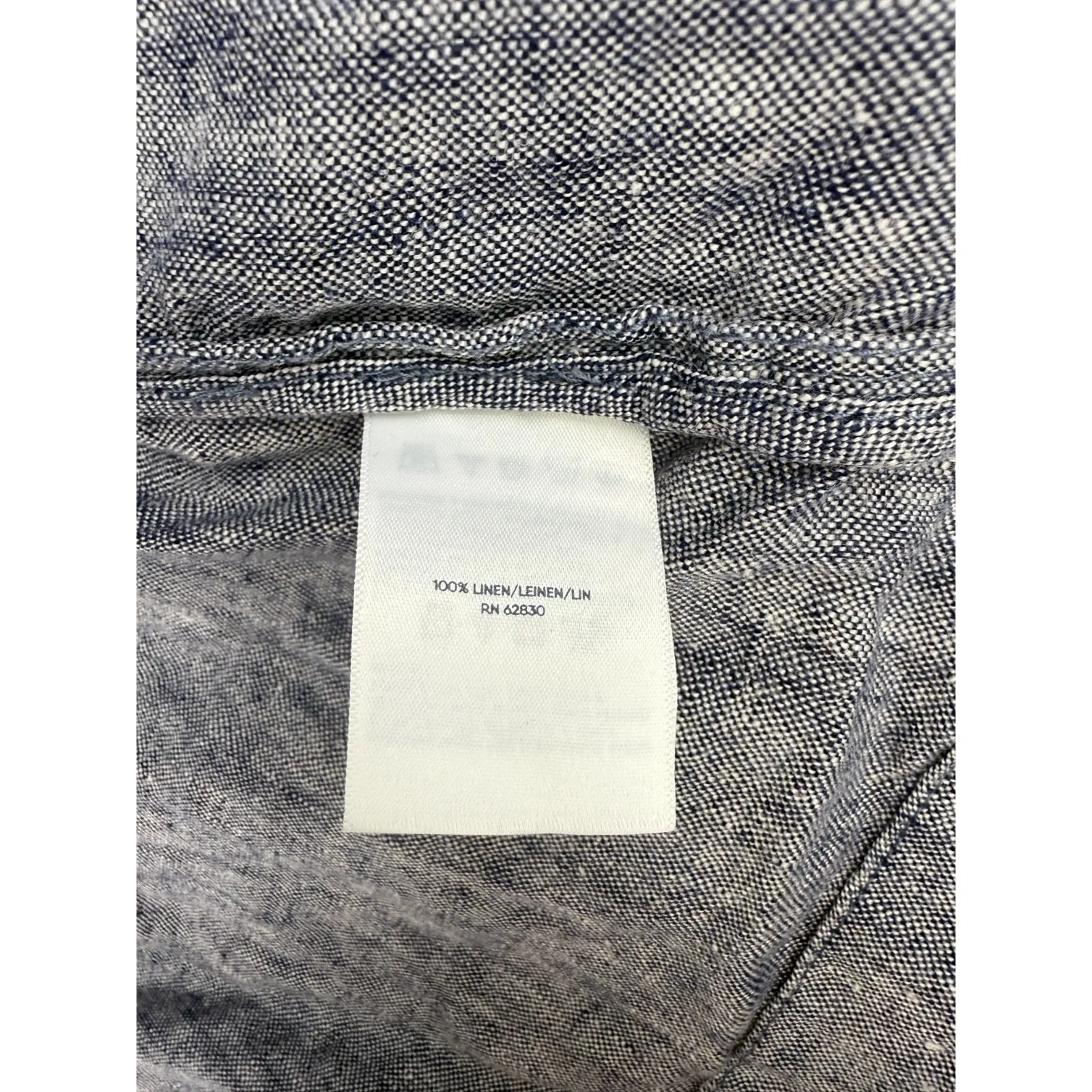 Lands End Womens L Shacket 100%‎ Linen Lightweight Pockets Chambray - Image 5
