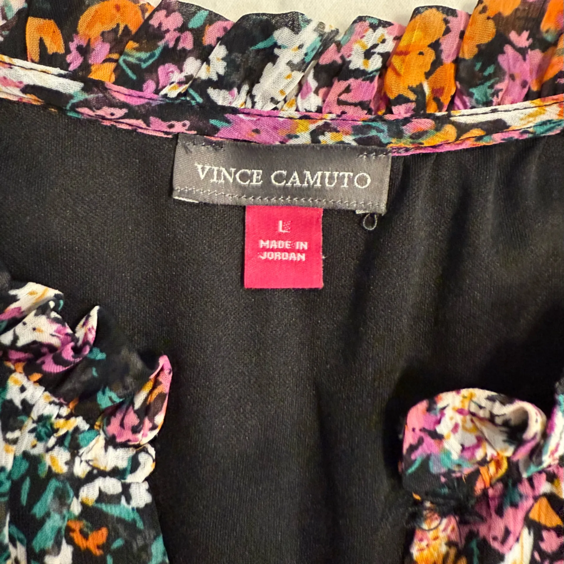 Vince Camuto Multicolor Floral Long Sheer Sleeve Dress - Image 5